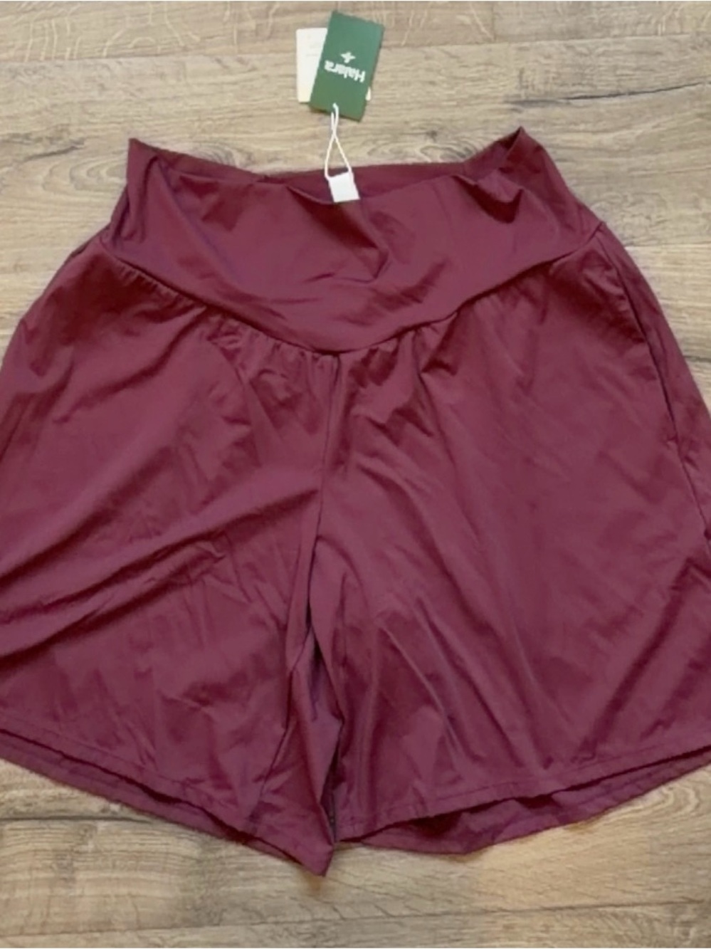HALARA Burgundy High-Waist Athletic Shorts